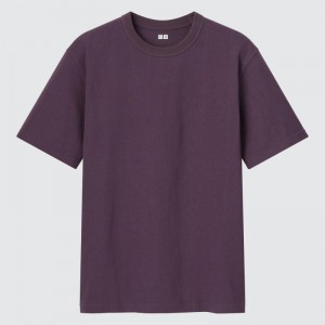 Purple Uniqlo U Crew Neck Short-sleeve Men T Shirts | 7945533