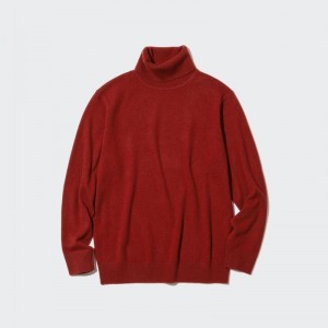Red Uniqlo Cashmere Turtleneck Long-sleeve Men Sweaters | 7843163