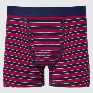 Red Uniqlo Cotton Striped Boxer Men Underwear | 6689504