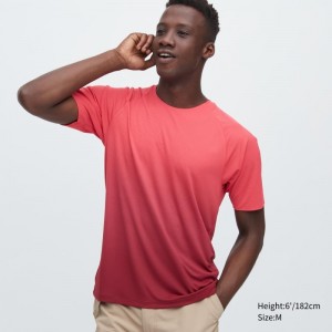 Red Uniqlo Dry-ex Crew Neck Short-sleeve Lightweight Men T Shirts | 1084972