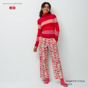 Red Uniqlo Flannel Lounge Women Pants | 3768021