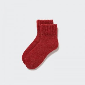 Red Uniqlo HEATTECH (Room Pile) Women Socks | 6338064