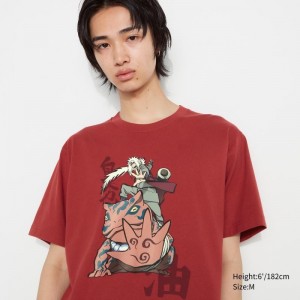 Red Uniqlo Naruto Ut Short-sleeve Graphic Jiraiya Men T Shirts | 7464275