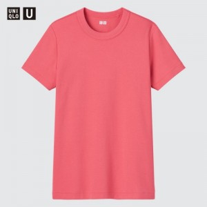 Red Uniqlo U Crew Neck Short-sleeve Women T Shirts | 6607420