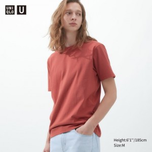 Red Uniqlo U Crew Neck Short-sleeve Women T Shirts | 849261