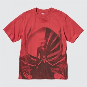 Red Uniqlo Ut Archive Ut Bleach Short-sleeve Graphic Men T Shirts | 4308588