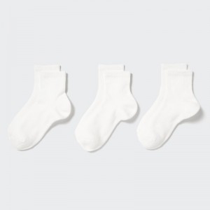 White Uniqlo 3 Pack Women Socks | 1240706