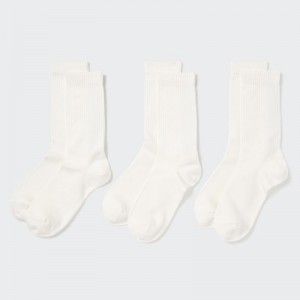 White Uniqlo 3 Pack Women Socks | 2054841