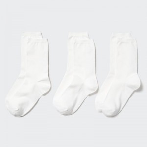 White Uniqlo 3 Pack Women Socks | 3392130