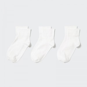 White Uniqlo 3 Pack Women Socks | 3907581