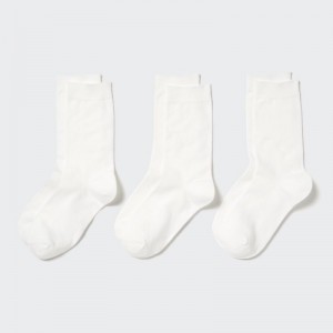 White Uniqlo 3 Pack Women Socks | 8766669