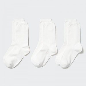 White Uniqlo 3 Pairs Women Socks | 8972382