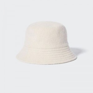 White Uniqlo Adjustable Wool Bucket Women Hats | 4664110