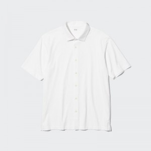 White Uniqlo Airism Full Open Short-sleeve Women Polo Shirts | 4736538