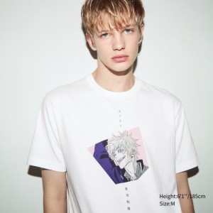 White Uniqlo Anime JUJUTSU KAISEN Season 2 UT Short-Sleeve Women T Shirts | 3137365