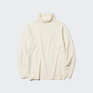 White Uniqlo Cashmere Turtleneck Long-sleeve Women Sweaters | 5623590