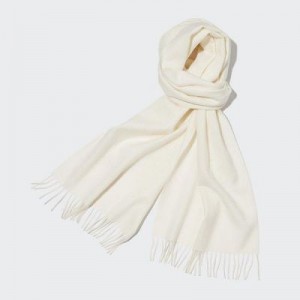 White Uniqlo Cashmere Women Scarves | 1556214