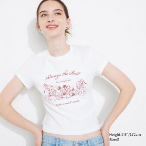 White Uniqlo Collection UT Short-Sleeve Women T Shirts | 7881980
