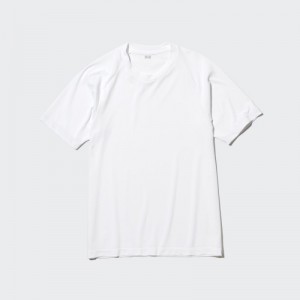 White Uniqlo DRY-EX Crew Neck Short-Sleeve Printed Women T Shirts | 7103860