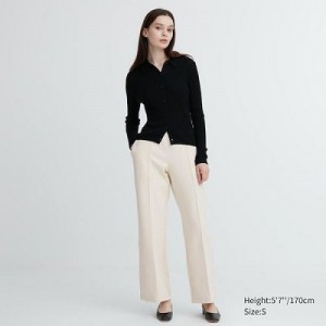 White Uniqlo Dry Sweat Track Women Pants | 886396