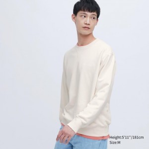 White Uniqlo Elegant Men Sweatshirts | 4100517