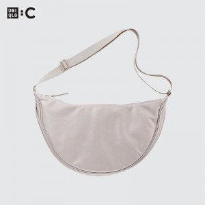 White Uniqlo Faux Leather Round Women Crossbody Bags | 5449475