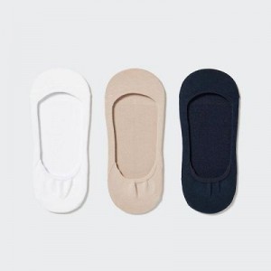 White Uniqlo Footsies 3 Pack (Low Cut) Women Socks | 4591720