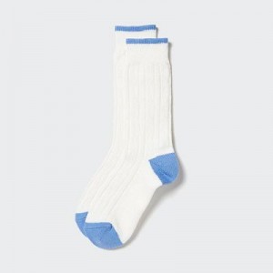 White Uniqlo HEATTECH Cable Women Socks | 1938441