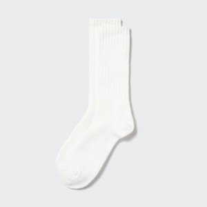 White Uniqlo HEATTECH Pile Men Socks | 3819691