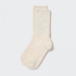 White Uniqlo HEATTECH Souffle Women Socks | 7262938