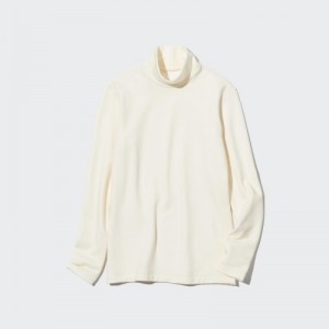 White Uniqlo HEATTECH Ultra Warm High Neck Women T Shirts | 445262
