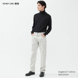 White Uniqlo Helmut Lang Classic Cut Men Jeans | 2688229