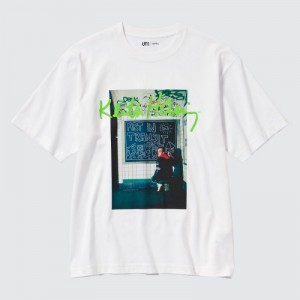 White Uniqlo Keith Haring UT Short Sleeve Women T Shirts | 2215307