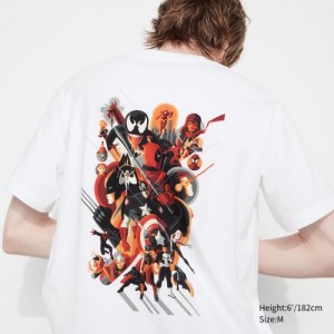White Uniqlo Marvel Art Collection by Mondo UT Short-Sleeve Women T Shirts | 1121177