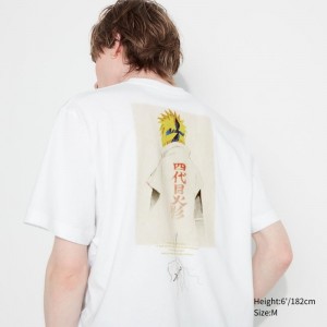 White Uniqlo Naruto Ut Short-sleeve Graphic Minato Namikaze Men T Shirts | 9464384
