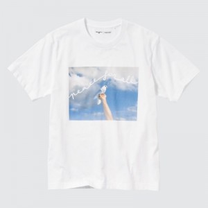 White Uniqlo PEACE FOR ALL Short-Sleeve Graphic Magnum Photos Women T Shirts | 4504337
