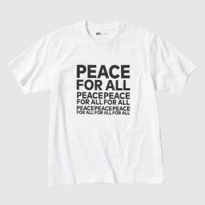 White Uniqlo Peace For All Kashiwa Sato Short-sleeve Graphic Men T Shirts | 9293974
