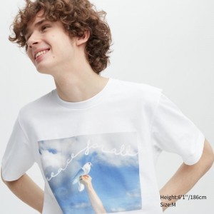 White Uniqlo Peace For All Magnum Photos Short-sleeve Graphic Men T Shirts | 7236922