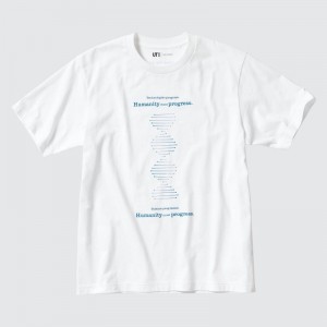White Uniqlo Peace For All Shinya Yamanaka Short-sleeve Graphic Men T Shirts | 5184272