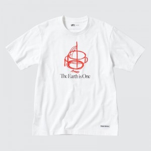 White Uniqlo Peace For All Ut Tadao Ando Short-sleeve Graphic Men T Shirts | 8443907