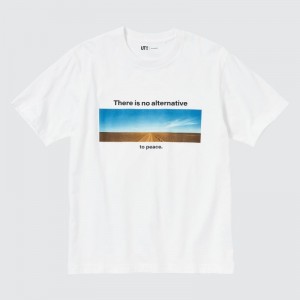 White Uniqlo Peace For All Wim Wenders Short-sleeve Graphic Men T Shirts | 6415345