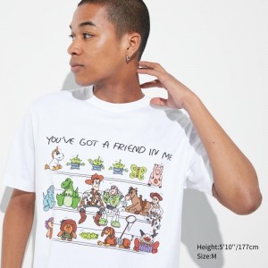 White Uniqlo Pixar Art Ut Short-sleeve Graphic Kazuma Mikami Men T Shirts | 8790834