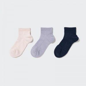 White Uniqlo Short 3 Pack Sports/Piled Women Socks | 2313073