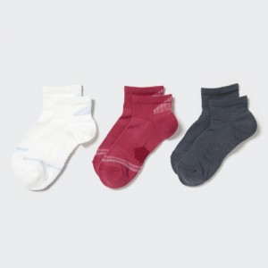 White Uniqlo Short 3 Pack Sports/Piled Women Socks | 1820907