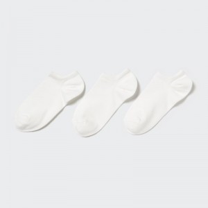 White Uniqlo Short (3 Pairs) Women Socks | 3045921