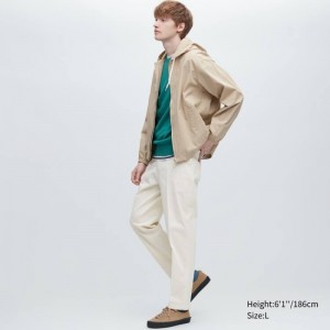 White Uniqlo Smart Cotton Ankle Length Men Pants | 1445555