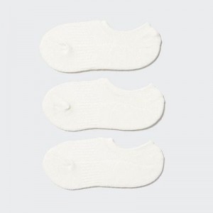 White Uniqlo Sport Footsies (3 Pairs) Women Socks | 6580459