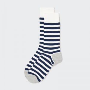 White Uniqlo Striped Men Socks | 5161818