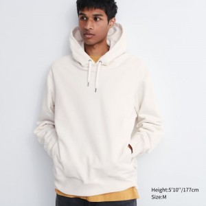 White Uniqlo Sweat Pullover Long-sleeve Men Hoodie | 2596901
