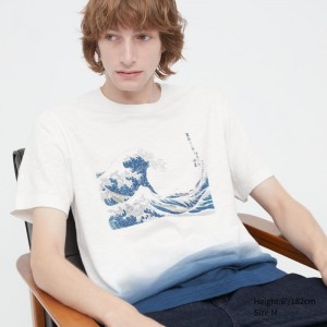 White Uniqlo Ukiyo-e Ut Short-sleeve Graphic Men T Shirts | 1953847